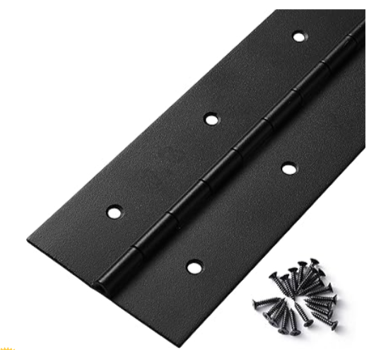 Heavy Duty Piano Hinge 48 Inch x 3 Inch Width, True 0.060'' Thick Stainless Steel Black Piano Hinge for Heavy Duty Cabinet, Door, Toolbox, Wooden Box, Metal Plate, Furniture, Industrial Project