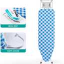 BKTD Ironing Board, Heat Resistant Cover Iron Board with Steam Rest, Non-Slip Foldable Ironing Stand. Heavy Sturdy Metal Frame Legs Iron Stand(13 * 34 * 53 Inches) (Blue White)