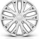 15-Inch ABS Hubcaps with Steel Rings & Adjusters, Patented Design, Universal Fit, Set of 4 Wheel Covers (Silver)