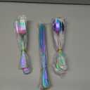 Rainbow Silverware Set for 8, 40-Piece Stainless Steel Flatware Set, Shiny Rainbow Metal Cutlery Set, Include Fork, Knife and Spoon Set, Dishwasher Safe