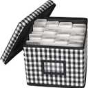 Lukeline Greeting Card Organizer and Storage Box with 15 Adjustable Dividers, Stores 140+ Cards, Suitable for Storing Greeting Cards, Envelopes, Stickers, Photos, Notecards and More