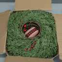 Lush Christmas Wreaths for Front Door with Red Berries Christmas Decorations 24 inch Real Touch Faux Cedar Wreath Large Winter Green Wreaths for Windows Outdoor Indoor Walls Home Xmas Holiday Decor