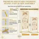 Yebo Adjustable Wedding Welcome Sign Stand, 78", 64", 50" - Gold with Full Accessories, Storage Bag – Seating Chart Display for Weddings & Graduation Party