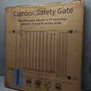 Cumbor 29.7-46" Baby Gate for Stairs, Mom's Choice Awards Winner-Auto Close Dog Gate for the House, Easy Install Pressure Mounted Pet Gates for Doorways, Easy Walk Thru Wide Safety Gate for Dog, Brown