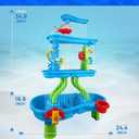 BELLOCHIDDO Kids Sand Water Table for Toddlers - 4-Tier Splash Sand Table Water Toy for Toddlers Kids Boys Girls, 36PCS Activity Sensory Table Summer Beach Outside Toys for Toddlers Age 3-5 5-8