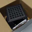 WEBANG 4 Inch Square Shower Floor Drain with Flange,Quadrato Pattern Grate Removable,Food-Grade SUS 304 Stainless Steel,Watermark&CUPC Certified,Oil Rubbed Bronze