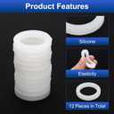 uxcell 12 Pcs Solid Silicone Flat Washer DN32 1-13/16" OD x 1-3/8" ID x 1/4" Thickness Large Washers O Ring Sealing Gaskets, Industrial Flat Silicone Spacer, White