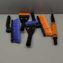 2Pack Ice Scrapers for Car Windshield, 2-in-1 Snow Scraper and Snow Brush for Car SUV Truck, Car Ice Windshield Scraper for Ice and Snow with 360 Pivoting Brush and Ergonomic Foam Grip Blue Orange