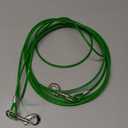 Dog Tie Out Cable 10/15/20/25/30 FT Runner for Yard Steel Wire Cable with Durable Superior Clips Green Chains for Outside Dog Lead for Large Up to 165 Lbs