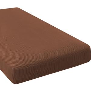 H.VERSAILTEX Super Stretch Individual Chaise Cover Sectional Couch Covers for L Shaped Sofa Both Left/Right Featuring Thick Jacquard Textured Twill Fabric (1 Piece Chaise Cover, Caramel)
