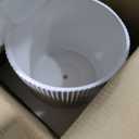 Amazon Basics Fluted Ceramic Round Planter, 10 in, White