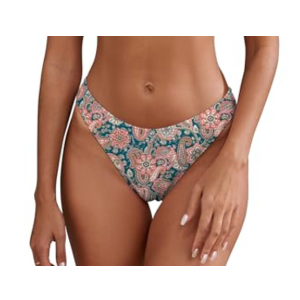 ZAFUL Women's Halter Bandeau Bikini Beaded Tie Back String Bikini Set Push Up Piece Swimsuit Bathing Suits (Size M) US6