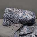 DJY Grey Paisley Quilt Set King Size Boho Paisley Bedspread Coverlet Set 3 Pieces, Soft Lightweight Microfiber Morandi Gray Paisley Floral Pattern Bedding Set for All Season, 104"x90"