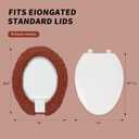 Microfiber Elongated Toilet Seat Cover 19.5"x 15" Machine Washable Solid Toilet Lid Cover Adjustable Rubber Backing Fits Only 18-19.5" L x 14-16" W Elongated Toilet Seat