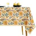 ISAENNE Designer Bohemian Floral Tablecloth Rectangular,Linen Colorful Table Cloth,Wrinkle Resistant Decor Tablecloths for Dining Thanksgiving Kitchen Party Christmas,55"*87"-Estevan B
