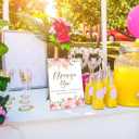Mimosa Bar Sign,Wooden Sign with Stand,Blush Pink Floral Mimosa Bar Decorations,Fiesta Bar Decor,Bridal Shower Supplies,Bar Supplies,Party Decor,Bridal Shower Sign,Wedding Decor,Party Supplies,2