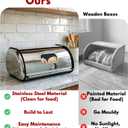 Large Stainless Steel Bread Box for Kitchen Countertop, 17.1 Inch Roll Top Metal Bread Storage Bin with Window & Air Vents, Bread Keeper for Homemade Bread, Pastries (17.1x10.6x7.08 In)