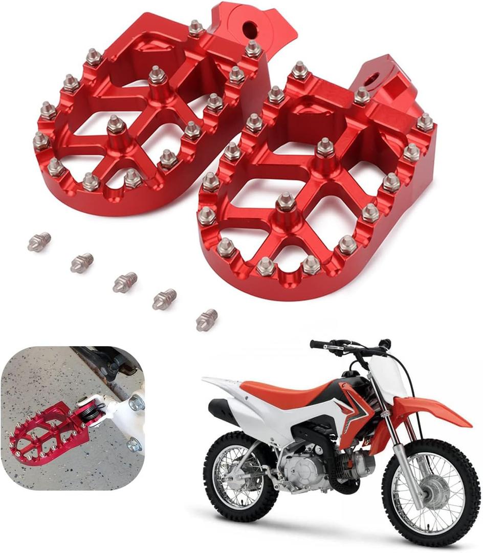 AnXin Foot Pegs Footpegs Footrest Foot Pedals Rests CNC For Z50R 80-99 XR70R 97-03 XR80R XR100R 85-03 CRF80F CRF100F 05-13 Motorcycle Red