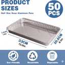 50 Pack Aluminum Foil Pans - Disposable Baking Pans for Oven Cooking - Multi-Purpose Trays for BBQ, Roasting and Meal Prep - Foil Pan Set for Holiday Catering, Picnic and Takeout