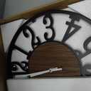 Glow in The Dark Wall Clock Battery Operated, 16 Silent Decorative Wall Clock with 3 Modes Night Light, Rustic Modern Metal & Wood Clocks for Living Room Decor, Arabic Numerals