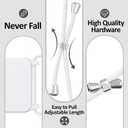 Crossbody Lanyard Strap Case for iPhone 14 Pro, Neck Cross Body, Adjustable Holder Removable, Drop Protection Shockproof, Hands-Free Silicone Case 6.1 inch, 150 cm Strap, iP14Pro - White