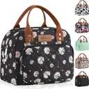 Buringer HOMESPON Lunch Bag for Woman Man Adults with Front Pocket Insulated Lunch Tote Lunch Box Container for Work Picnic or TravelDaisy