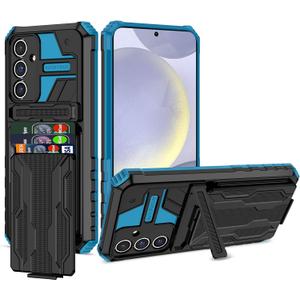 for Samsung Galaxy S24 Plus Case with Card Holder, Galaxy S24 Plus Case with Kickstand, Military Grade Drop Shockproof Hidden Card Slot Wallet Phone Case for Galaxy S24 Plus (Blue)