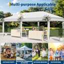 Outdoor Canopy Tent, 10x20 Pop Up Canopy with Carry Bag, 3 Adjustable Heights, Easy Set Up Tent, Heavy Duty Portable Shelter for Parties, Beach, Outdoor, White