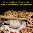 Bamboo Cutting Board with Lip, 17.3"x13.4" Bamboo Wood Over the Counter Sink Cutting Board Kitchen Serving Board with Counter Edge,Perfect for Vegetables, Fruits, Meats, Cheeses