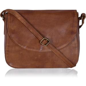 Genuine Leather Shoulder Crossbody Purse For Women with Adjustable Strap, Mobile Pocket & Outside & Inside Zipper