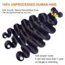 Bundles Human Hair 16 18 20 Inch 12A Body Wave Bundles Human Hair 100% Unprocessed Brazilian Virgin Hair 3 Bundles Human Hair Extensions Quick Weave Natural Black