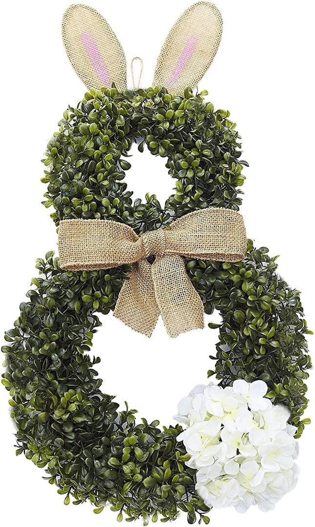 Cottontail Easter Bunny Wreath - Spring Season Front Door Decoration