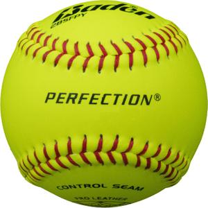 Baden Perfection Game Fastpitch Softballs | 12" Ball | Yellow Pro Leather Softballs for Fastpitch Play | One Dozen