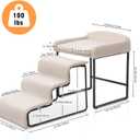 Dog Window Perch with Stairs, Pet Stairs Ramp with Seat, Dog Perch to Look Out Window with Ramp, Lounge Elevated Dogs Bed, Small Pet Step, Multi-Level Platform with Foam Upholstery