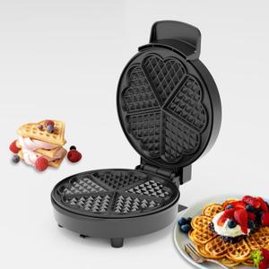 Heart Waffle Maker, 750W Nonstick Double-side Heating Mini Heart Waffle Maker, Easy to Clean, Home Baking Machine