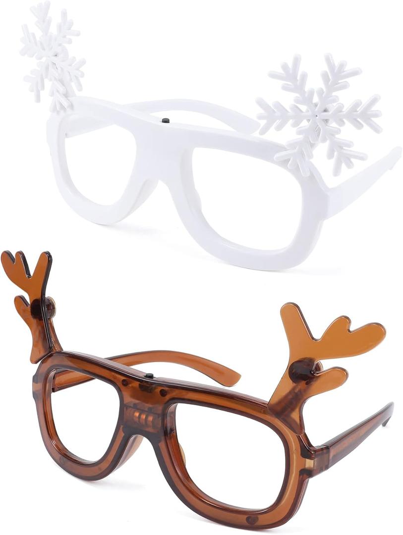 Karsaer 2 PCS Christmas Light Up Flashing Party Glasses, LED Christmas Party Sunglasses