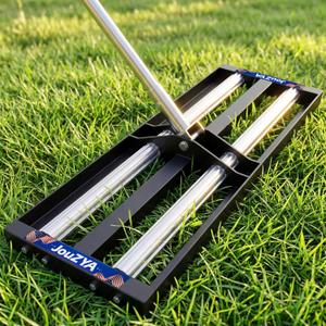 Updated Lawn Leveling Rake 30"x10", Lawn Leveler with Aluminum Rollers, Yard Leveling Rake Stainless Steel with 27-80" Adjustable Handle, Heavy-Duty Ground Leveler Suit for Garden, Golf Lawn, Farm