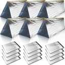 Woanger 4/10/20 Pcs Emergency Tent for Homeless Survival Tents Bulk 2 Person Tube Camping Tents 8 ft x 3 ft Shelter Survival Tent Portable Shelter for Hiking Backpacking Camping Outdoor (Silver)