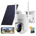 Camii 4G LTE Cellular Security Smart Camera No WiFi 360View 2K HD Cameras Outdoor Solar Battery Powered 2K Cam for Home Security Color Night Vision Motion Detection SIM Card/SD Card Storage
