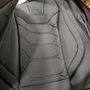 OASIS AUTO Car Seat Covers Full Set, Sporty Leather with Honeycomb Pattern, Waterproof Universal Fit for SUV, Sedan, Pick-up Truck, Automotive Interior Accessories (OS-004 Black)