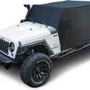 82215370 Cab Cover Car Cover for Jeep Wrangler JK JKU JL JLU 2007-2024 4-Door Black Heavy Duty 600D Oxford Sun Shade Half Car Protect Cover with Door Hard Top Off 8104109