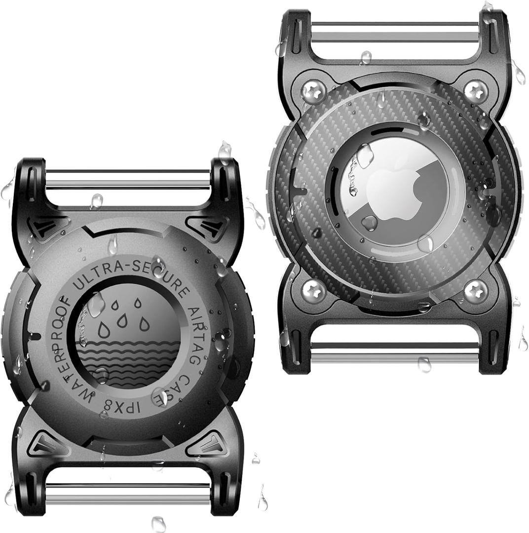 ONEONTA for Airtag Dog Collar Holder 2 Pack | Airtag Dog Waterproof - Airtag Holder for Dog Collar with Removable Metal Loop, Sturdy TPU,Lightweight,Compact Size,Fit 1" Width Collar,Airtag 1st,2nd Gen