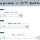 Closet Rod, Heavy-Duty Tension Rod 19.68 To 31.49 Inch, Adjustable Closet Rods for Hanging Clothes, Rust-Resistant Tension Bathroom Rod for Window, Bathroom, Closet, Room Divider Without Drilling