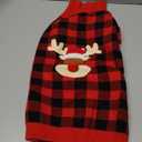 Dog Christmas Sweater Cute Dog Christmas Outfit with 3D Reindeer Pattern Soft Warm Turtleneck Knitted Pet Clothes Cold Weather Puppy Clothes, XL