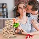 Lust Tower Games for Adults Super Naughty Block Tower Tumbling Wooden Tower Stacking Block for Couples Date Night Ideas for Valentine Lover Drunking Games(48pcs)