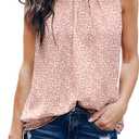 Dokotoo Womens Casual Sleeveless Shirts Halter Neck Leopard Print Tank Top and Blouses (X-Large, Pink)