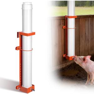Hanging Vertical Pipe Waterer with Steel Nipples Adjustable Height | Easy Mounting Automatic Pig Waterer for Pigs & Other Livestock, Durable PVC Material, 9l Large Capacity
