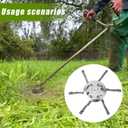 Lasuroa String Trimmer Replacement Head, Universal Steel Wire Grass Trimmer Head Unbreakable 6in Wire Grass Brush Cutter Part for Electric Battery Trimmers (6 Blades)