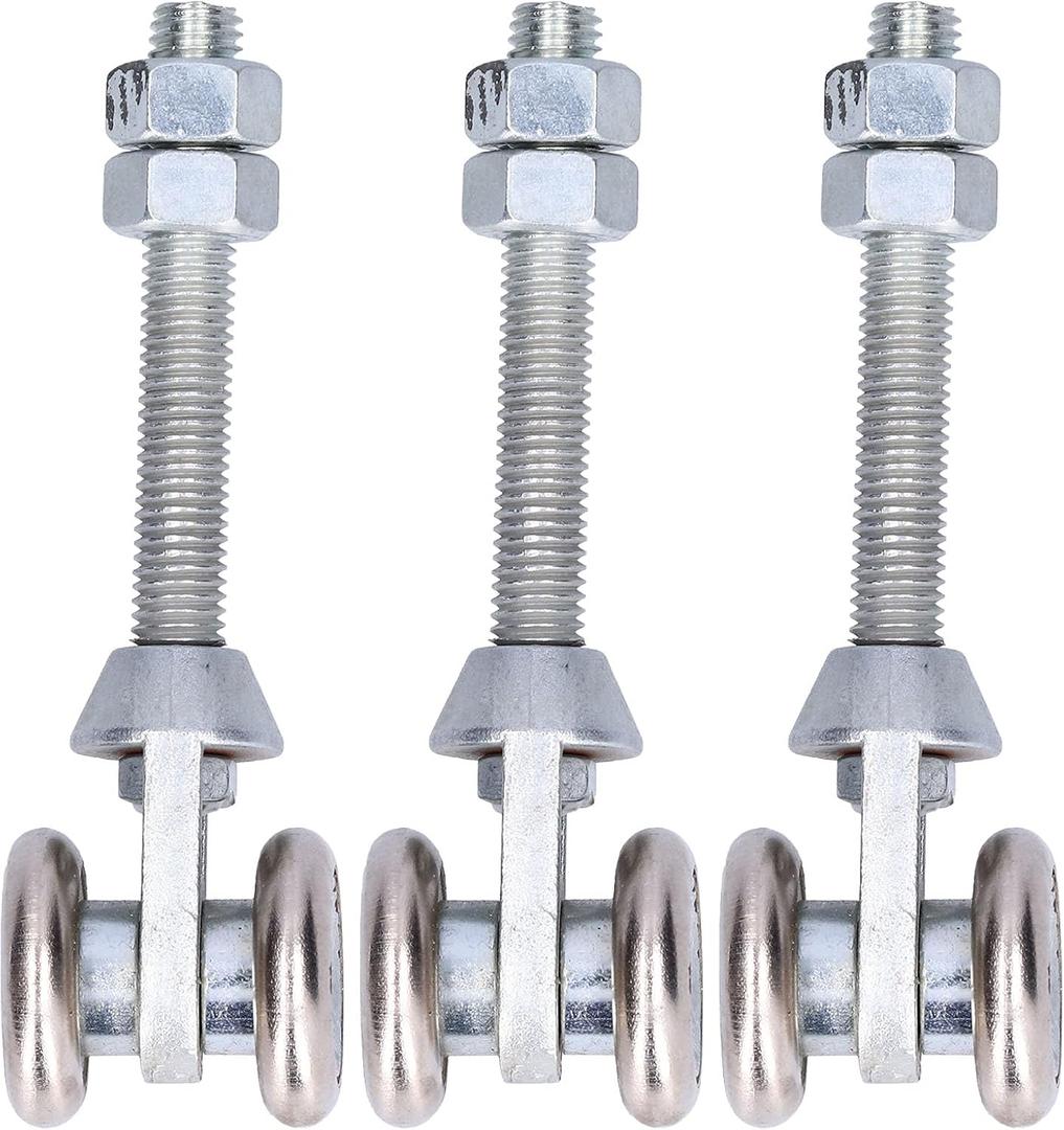 Track Roller Wheels, Sliding Door Rollers, Trolley Roller, Steel Double Wheel Rail, 3 Pcs Door Suspension Wheel Glass Sliding Door Pulley Roller Accessory Diameter 35mm