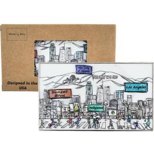 2 x Cities Around The World Artwork Fridge Magnet Series - Designed in The USA - Collectible Souvenir & Gift (Los Angeles)